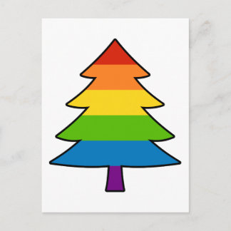 Rainbow Gay Julafton Träd Helg Vykort