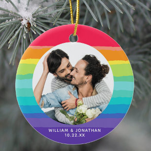 Rainbow Gay par Photo Julgransprydnad Keramik