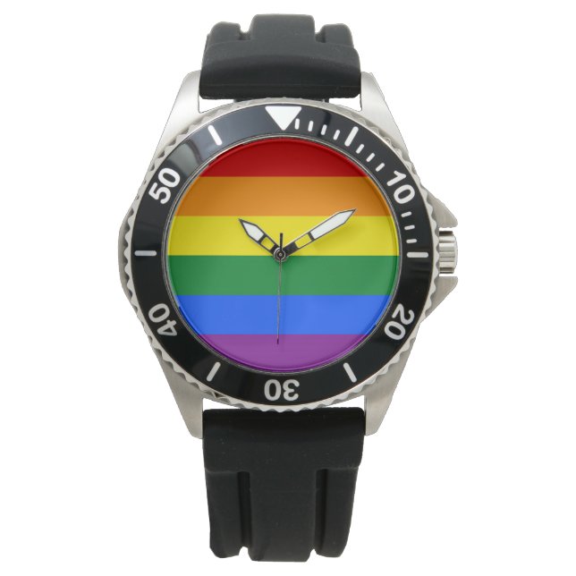 Rainbow Gay pride Flagga Armbandsur (Framsida)
