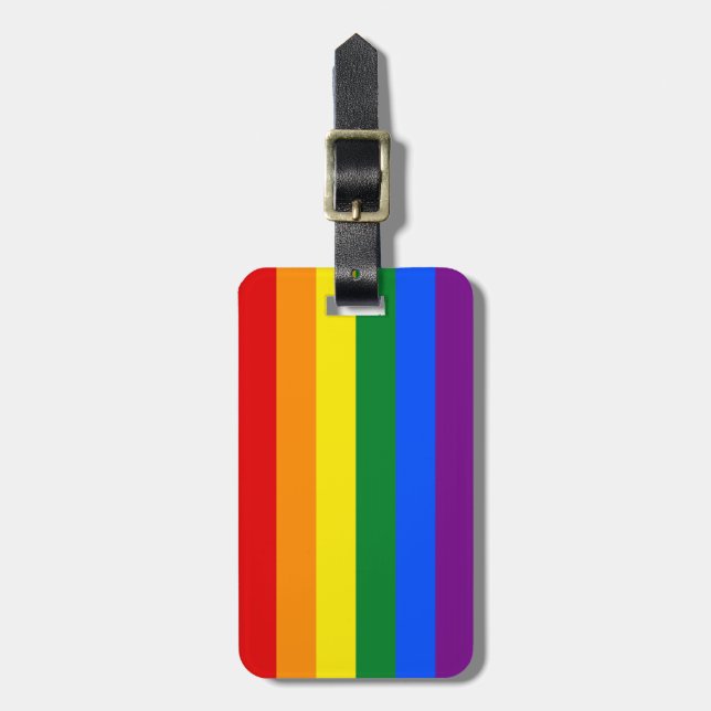 Rainbow Gay pride Flagga Bagagebricka (Vertikal Framsida)