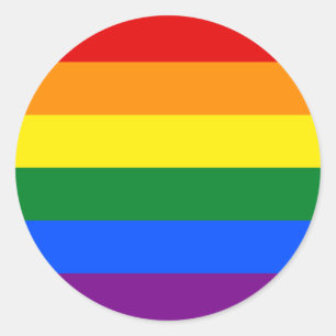 Rainbow Gay pride Flagga Runt Klistermärke