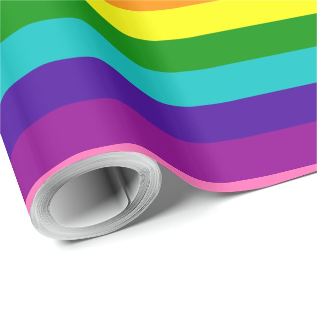 Rainbow Gay pride LGBT Original 8 Rand Flagga Presentpapper (Rullad Hörn)