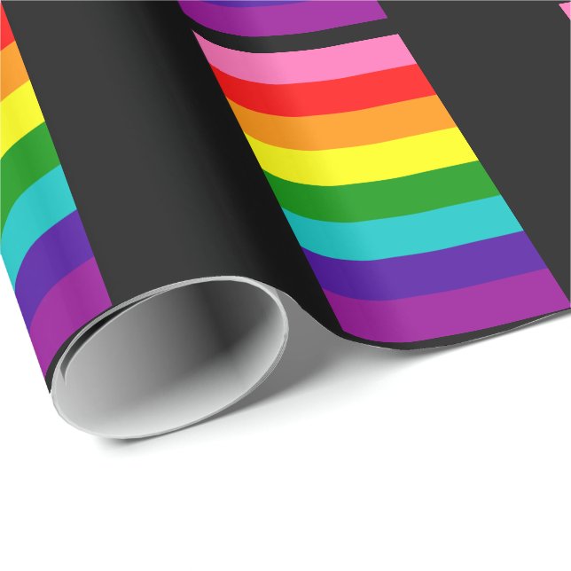 Rainbow Gay pride LGBT Original 8 Rand Flagga Presentpapper (Rullad Hörn)