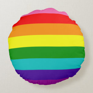 Rainbow Gay pride LGBT Original 8 Rand Flagga Rund Kudde