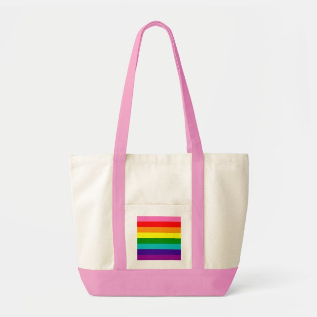 Rainbow Gay pride LGBT Original 8 Rand Flagga Tygkasse (Framsidan)