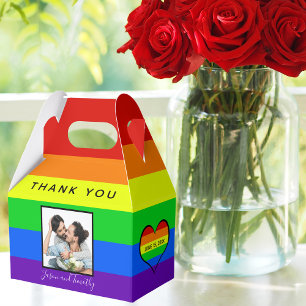Rainbow Gay pride par Photo Stripe Bröllop Presentaskar