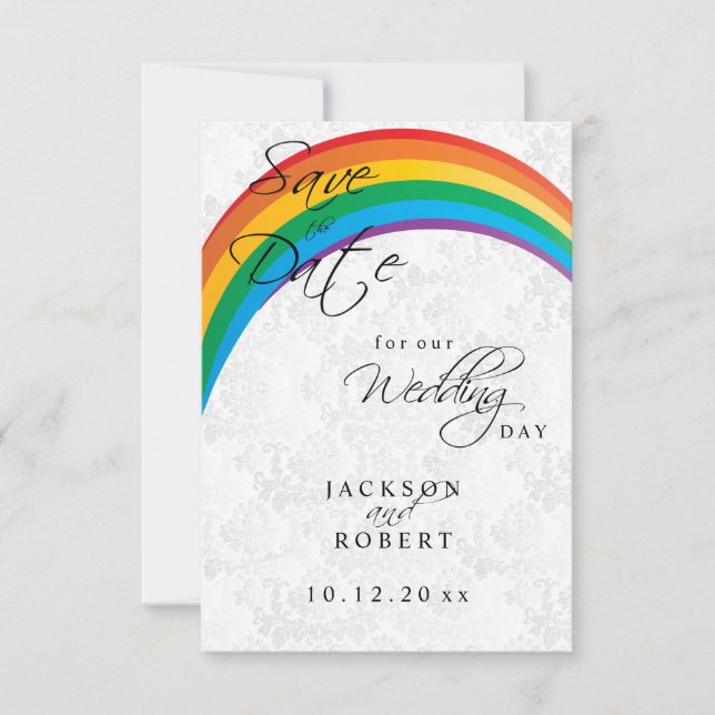 Rainbow Gay Save the Date Spara Datumet (Framsida)