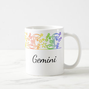 Rainbow Gemini Stjärntecken Personlig mugg