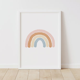 Rainbow Gender Neutral Baby Nursery Decor Poster