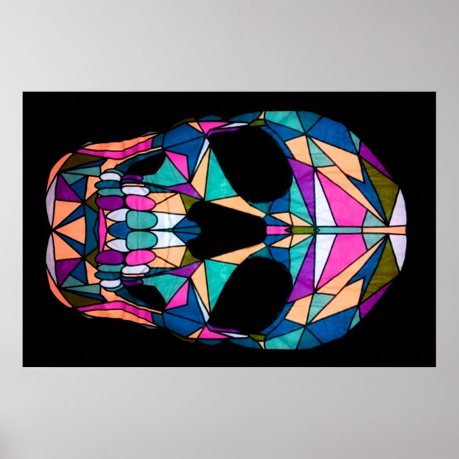 Rainbow Geometric Skull Poster (Framsidan)