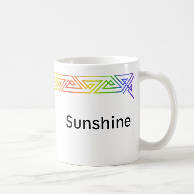 Rainbow Geometric Triangles Personlig mugg (Höger)