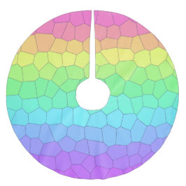 Rainbow Geometrics Julgran Skirt Julgransmatta Borstad Polyester