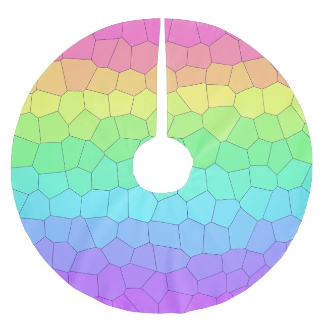 Rainbow Geometrics Julgran Skirt Julgransmatta Borstad Polyester (Framsidan)