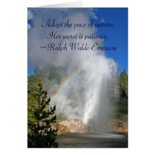 Rainbow Geyser Yellowstone w/ Berömd Emerson Quote Hälsningskort