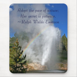 Rainbow Geyser Yellowstone w/ Berömd Emerson Quote Musmatta