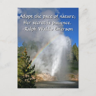 Rainbow Geyser Yellowstone w/ Berömd Emerson Quote Vykort