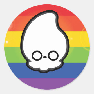 Rainbow Ghost squid Runt Klistermärke