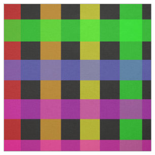 Rainbow Gingham on Black Tyg