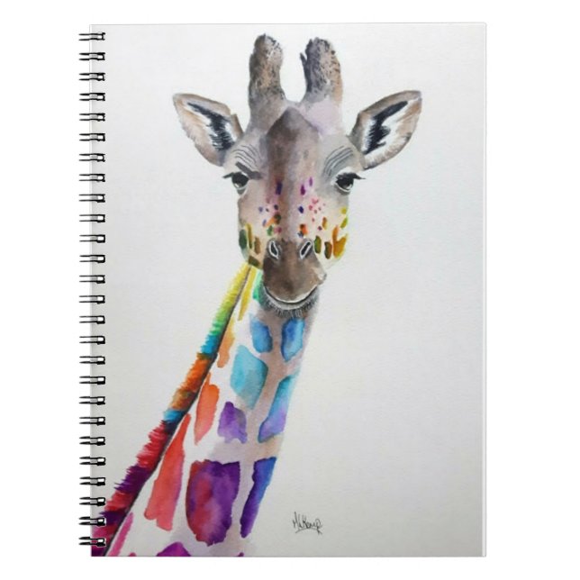 Rainbow Giraffe Anteckningsbok (Framsidan)