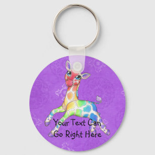Rainbow Giraffe Keychain Nyckelring
