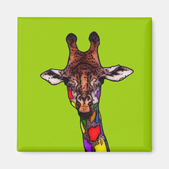 Rainbow Giraffe Magnet (Framsidan)
