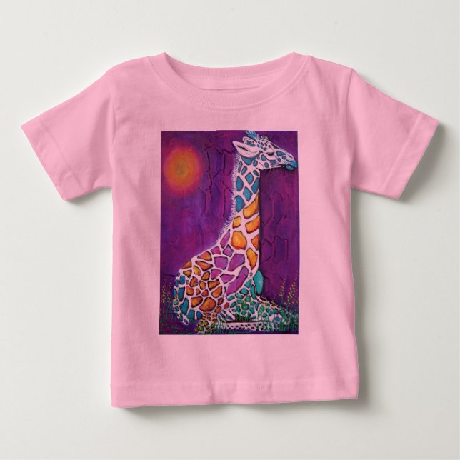 Rainbow Giraffe T Shirt (Framsida)