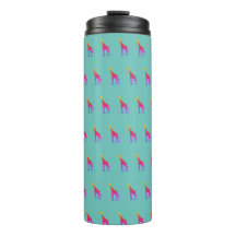 Rainbow Giraffe Tumbler - Aqua-bakgrund