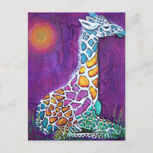 Rainbow Giraffe Vykort