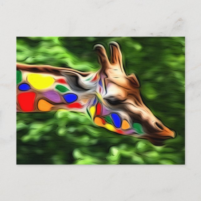 Rainbow Giraffe Vykort (Framsida)