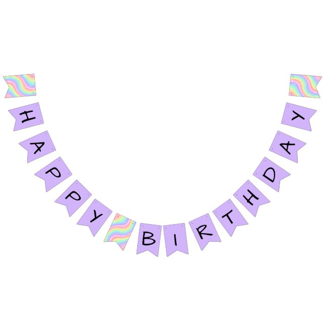 Rainbow Girl 5-årsdag Grattis på födelsedagen Vimplar (Alla)