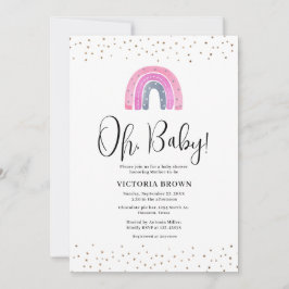 Rainbow Girl Baby Shower Invitation Inbjudningar