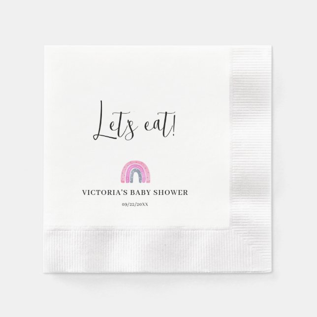  Rainbow Girl Baby Shower Pappersservett (Framsidan)