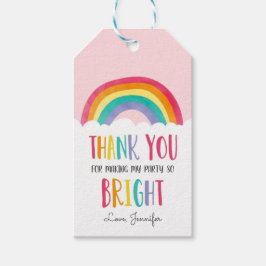 Rainbow Girl Birthday Baby Shower Tack Märkre Presentetikett