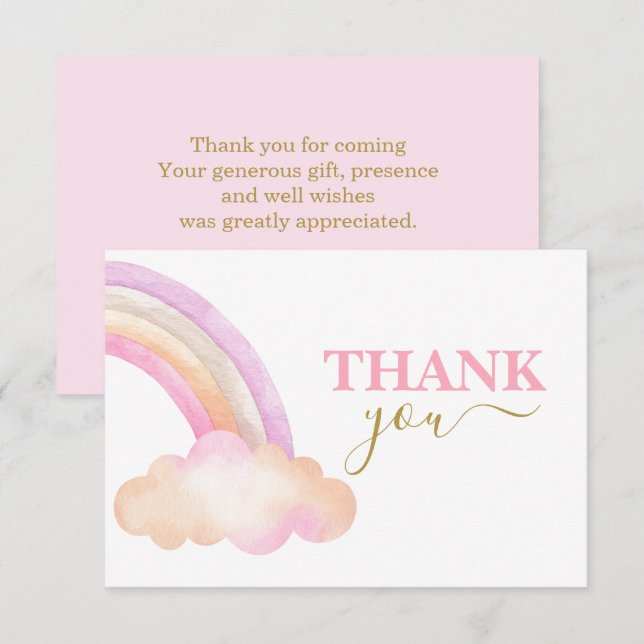 Rainbow Girl tackkort Card Anteckningskort (Fram/baksida)
