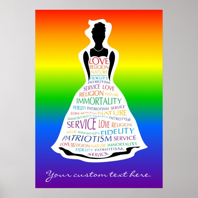 Rainbow Girls, Freemason Youth Anpassningsbar Post Poster (Framsidan)