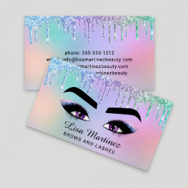 Rainbow Glitter Beauty Affärskort Visitkort
