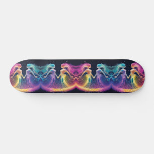 Rainbow Glitter Cosmic Galaxy Feminine Energy Sk8r Mini Skateboard Bräda 18,5 Cm