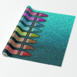 Rainbow Glitter Crayon First Birthday Baby Shower Presentpapper