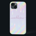 Rainbow Glitter Elegant Script Namn<br><div class="desc">Rainbow Glitter Elegant Script Namn Namnteckning iphone case. Anpassa den här söta estetiska designen med ditt namn.</div>