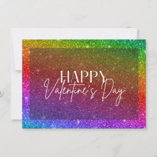 Rainbow Glitter Glad Alla hjärtans dagskort Inbjudningar