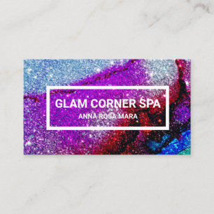*~* Rainbow Glitter Glitz Glam Luxe Beauty QR Visitkort