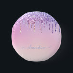 Rainbow glitter gnistra-skript, modernt giglickskr knapp<br><div class="desc">Rainbow glitter gnistra-skript, modern giglitisk personlig design, </div>