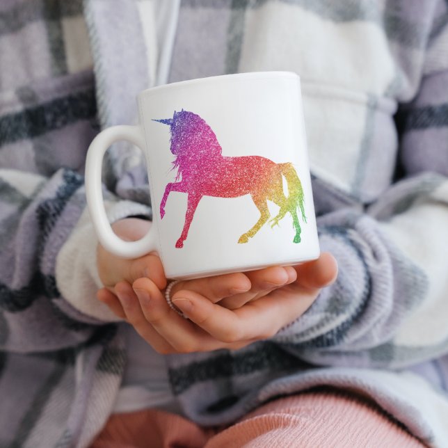 Rainbow Glitter Gnistra Unicorn Mugg (Skapare uppladdad)
