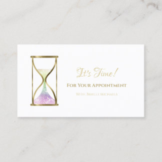 Rainbow Glitter Hourglass Salon Möte Tidsbeställning Kort