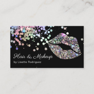 Rainbow Glitter Lip Gloss Makeup Artist Visitkort