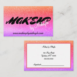 Rainbow Glitter Makeup Stil Hair Affärskort Visitkort