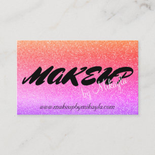 Rainbow Glitter Makeup Stil Hair Visitkort