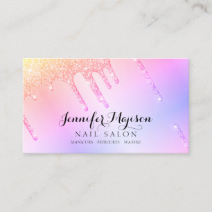 Rainbow Glitter Nagel polsk drivrutin Modern Salon Visitkort