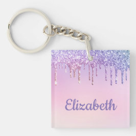 Rainbow Glitter Personlig Keychain