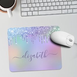 Rainbow Glitter Personlig Musmatta